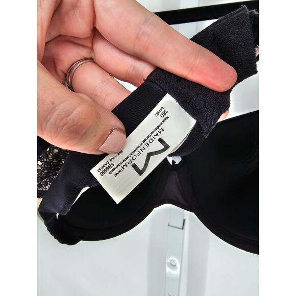 Maidenform Womens Sz 38D Classic T Shirt Bra Lightly Lined Solid Black SN6660 - Picture 4 of 4